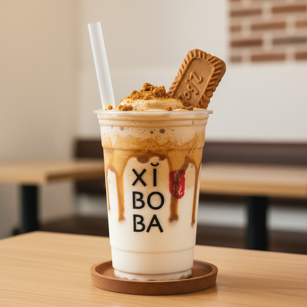 Signature Biscoff Dalgona With Hokkaido Milk Pudding